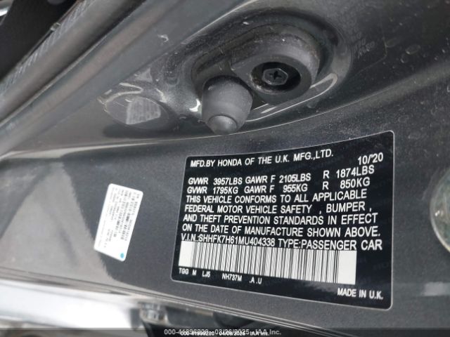 SHHFK7H61MU404338 Honda CIVIC EX