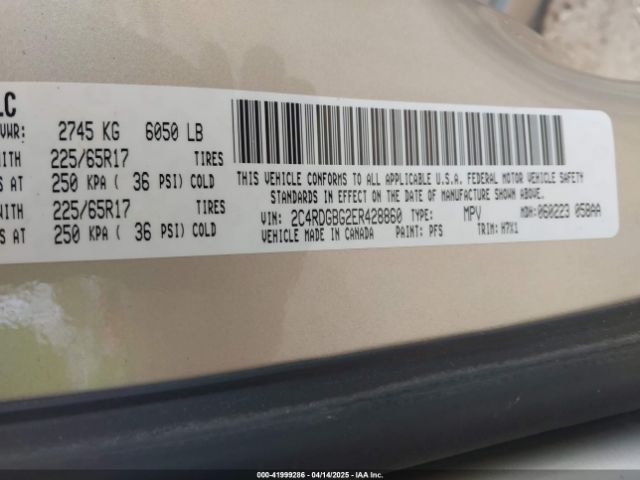 2C4RDGBG2ER428860 Dodge Grand Caravan Se