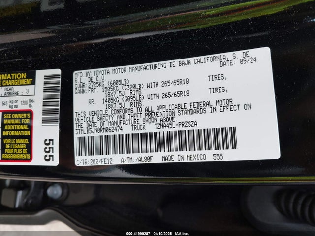 3TMLB5JN0RM062474 Toyota Tacoma Trd Sport 4wd