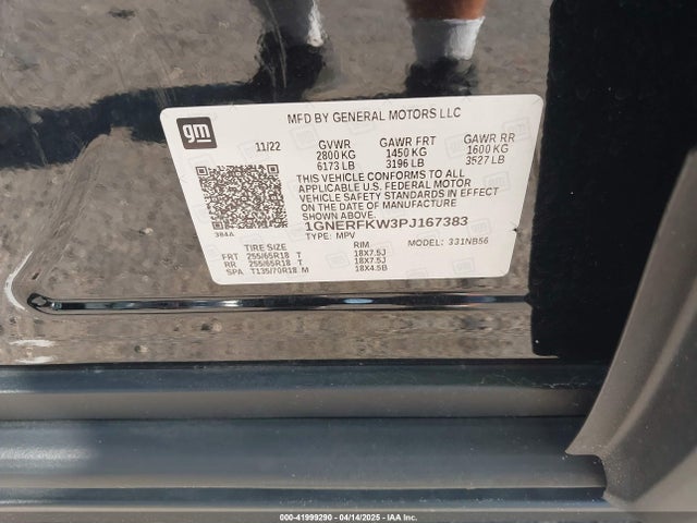 1GNERFKW3PJ167383 Chevrolet Traverse Fwd Ls