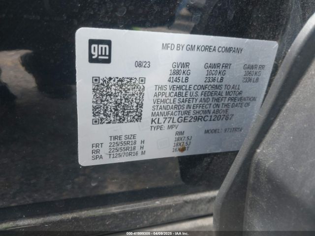 KL77LGE29RC120767 Chevrolet Trax Fwd 1rs