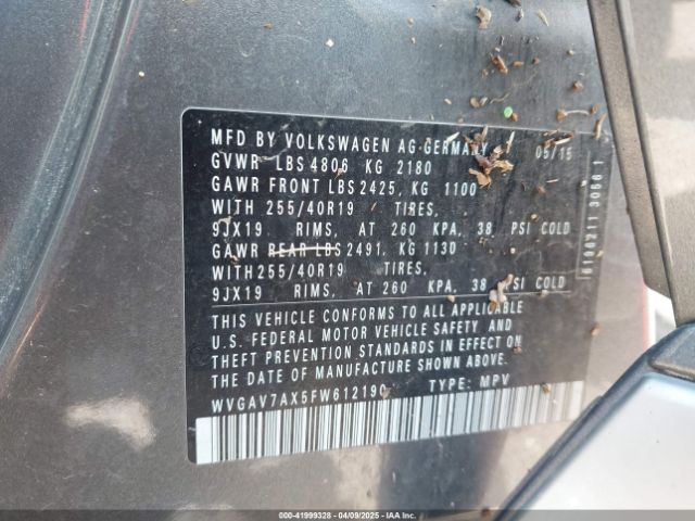 WVGAV7AX5FW612190 Volkswagen Tiguan R-line