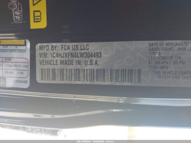 2020 JEEP WRANGLER UNLIMITED 1C4HJXFN4LW304493 Photo 8