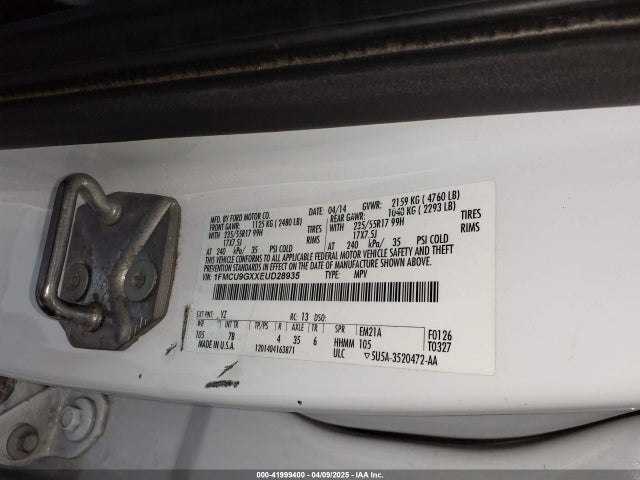 Ford ESCAPE SE 2014 1FMCU9GXXEUD28935 Image 9