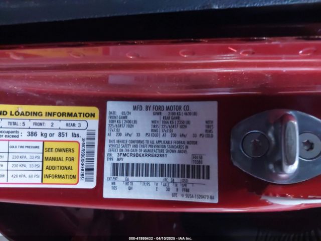3FMCR9B6XRRE82851 Ford dragon
