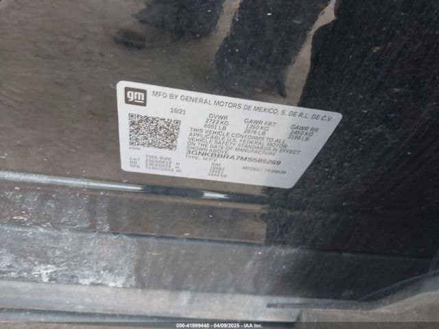 3GNKBBRA7MS585269 Chevrolet Blazer Fwd 1lt