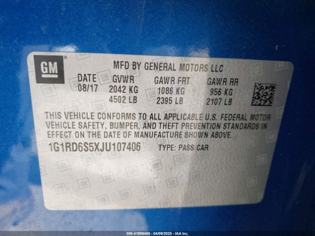 1G1RD6S5XJU107406 Chevrolet Volt Premier