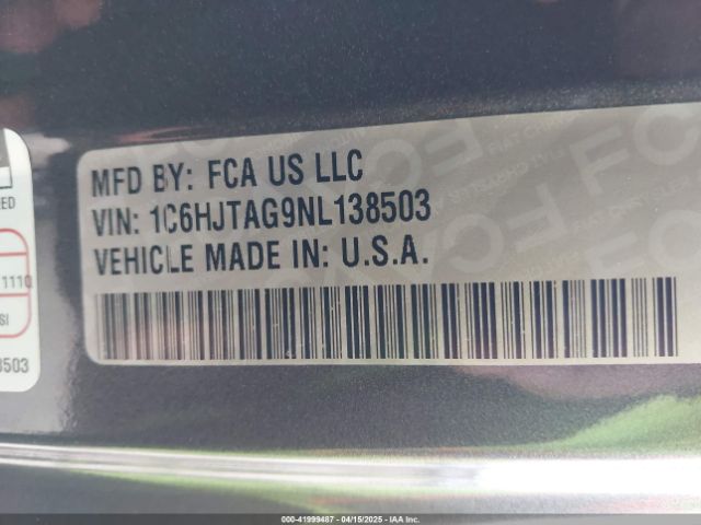 1C6HJTAG9NL138503 Jeep Gladiator Willys Sport 4x4