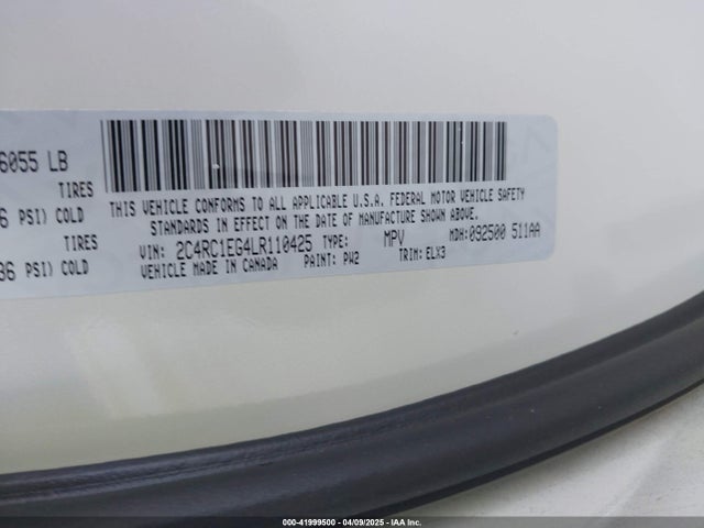 Chrysler Pacifica 35th Anniversary Touring L Plus 2020 2C4RC1EG4LR110425 Image 9