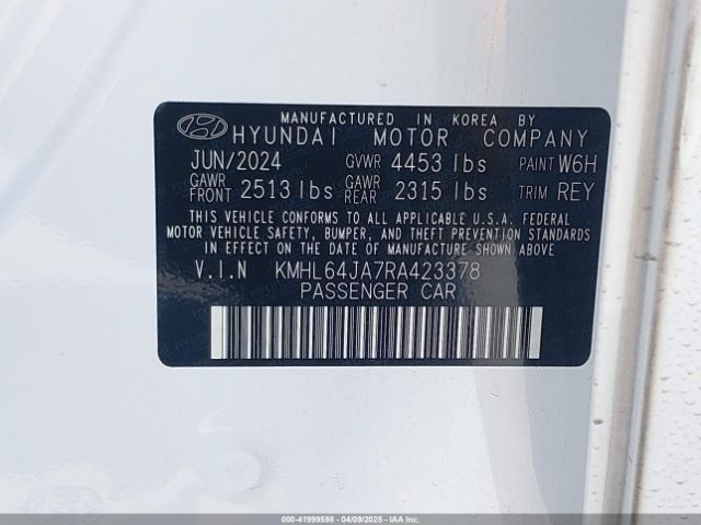 KMHL64JA7RA423378 Hyundai SONATA SEL