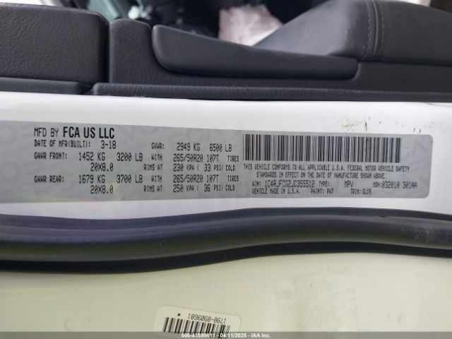 1C4RJFCG2JC355512 Jeep Grand Cherokee Overland 4x4
