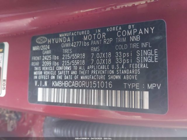 2024 HYUNDAI KONA KM8HBCAB0RU151016 Photo 8