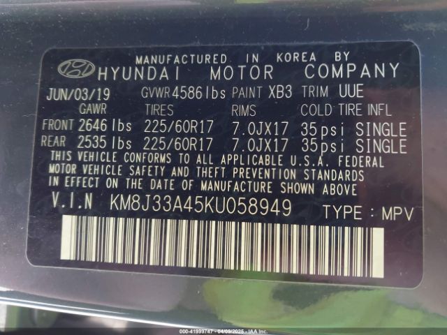 KM8J33A45KU058949 Hyundai Tucson Value