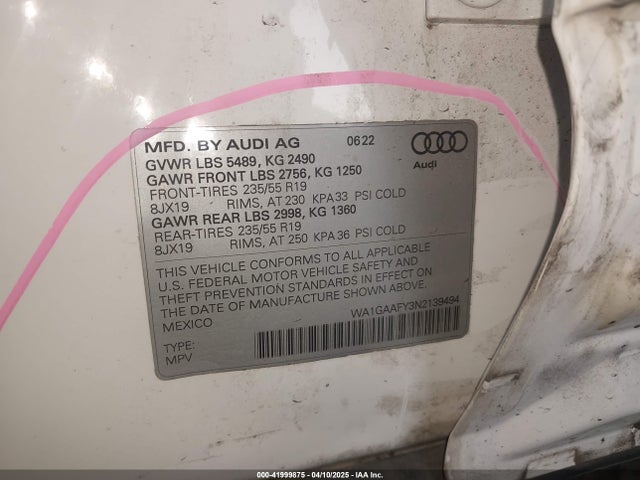 2022 AUDI Q5 WA1GAAFY3N2139494 Photo 8