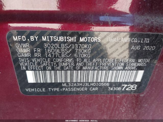 2020 MITSUBISHI MIRAGE ML32A3HJ3LH010566 Photo 8