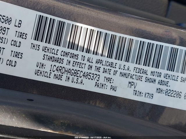 1C4RDHAG8EC405373 Dodge Durango Sxt
