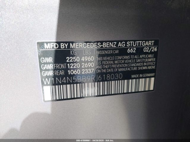 W1N4N5BB9RJ618030 Mercedes-Benz m260