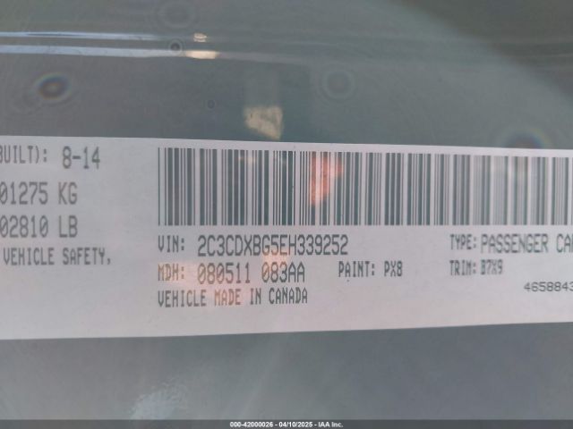2C3CDXBG5EH339252 Dodge Charger Se