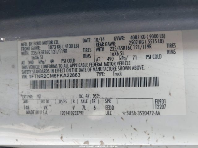 1FTNR2CM6FKA22863 Ford Transit-250