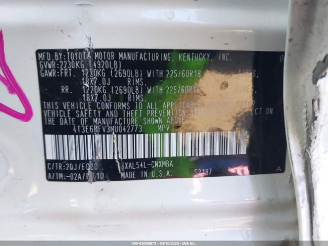 4T3E6RFV3MU042773 Toyota Rav4 Hybrid Xse