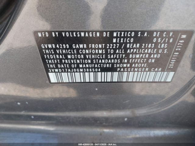 3VWD17AJ0GM386504 Volkswagen Jetta 1.8t Sport