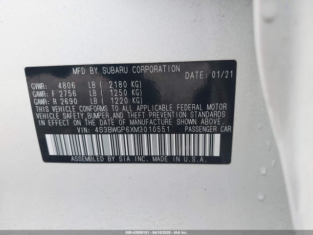 4S3BWGP6XM3010551 Subaru Legacy Touring Xt