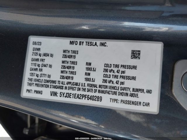 2023 TESLA MODEL 3 5YJ3E1EA2PF640289 Photo 8