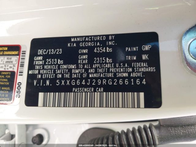 5XXG64J29RG266164 KIA K5 Gt-line