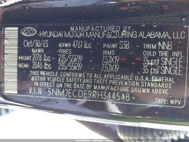 5NMJECDE9RH344548 Hyundai Tucson Limited