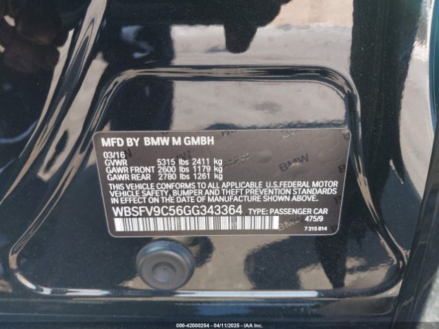 WBSFV9C56GG343364 BMW M5
