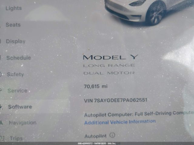 7SAYGDEE7PA062551 Tesla Model Y