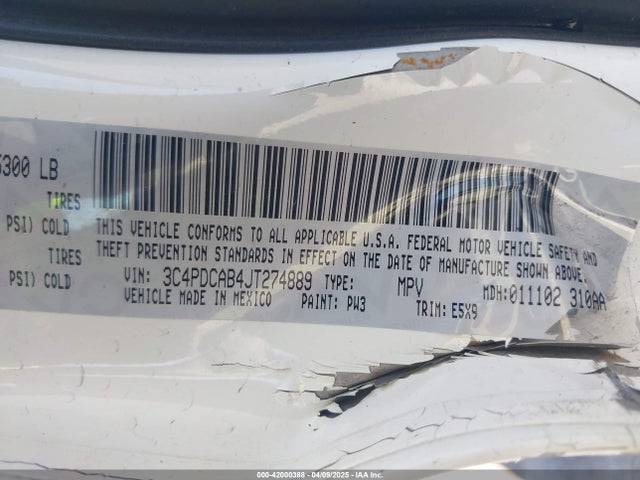 3C4PDCAB4JT274889 Dodge Journey