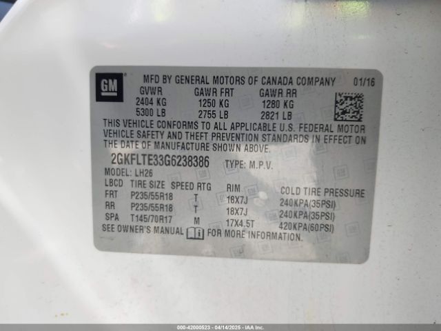 2GKFLTE33G6238386 GMC Terrain Sle-2