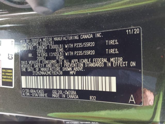 2021 LEXUS RX 350 2T2HZMAA2MC192438 Photo 8