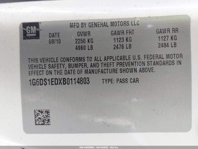 2011 CADILLAC CTS 1G6DS1EDXB0114803 Photo 8