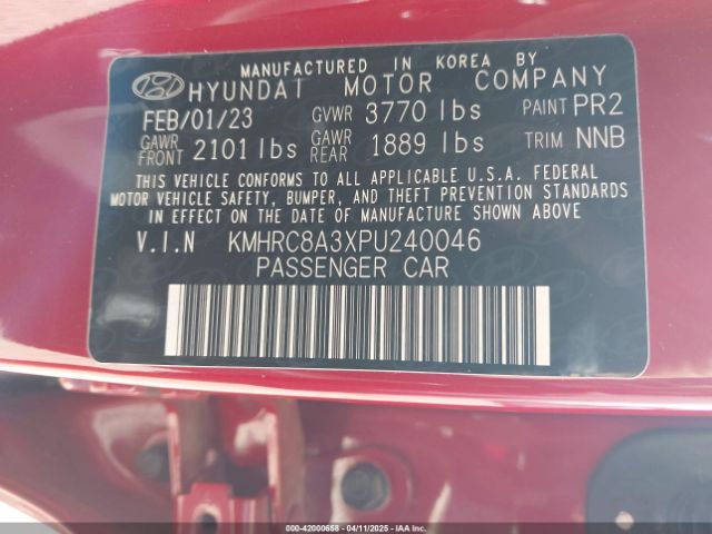 KMHRC8A3XPU240046 Hyundai Venue Limited