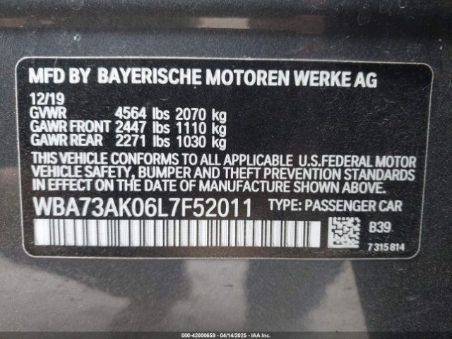 2020 BMW 228I GRAN COUPE WBA73AK06L7F52011 Photo 8