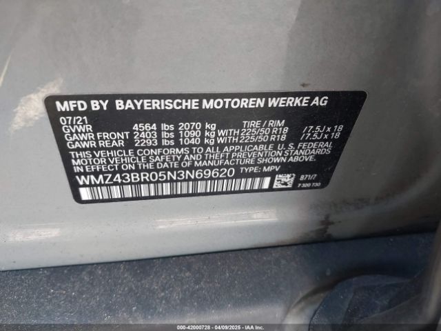 WMZ43BR05N3N69620 Mini Countryman Cooper