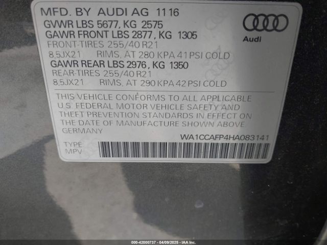 WA1CCAFP4HA083141 Audi SQ5