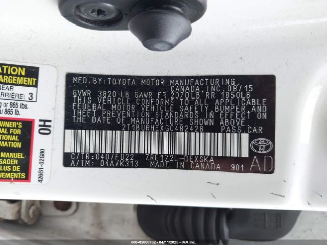 2T1BURHEXGC482428 Toyota Corolla S W/special Edition Pkg