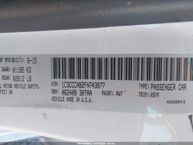 Chrysler 200 Limited 2015 1C3CCCAB2FN743877 Image 9