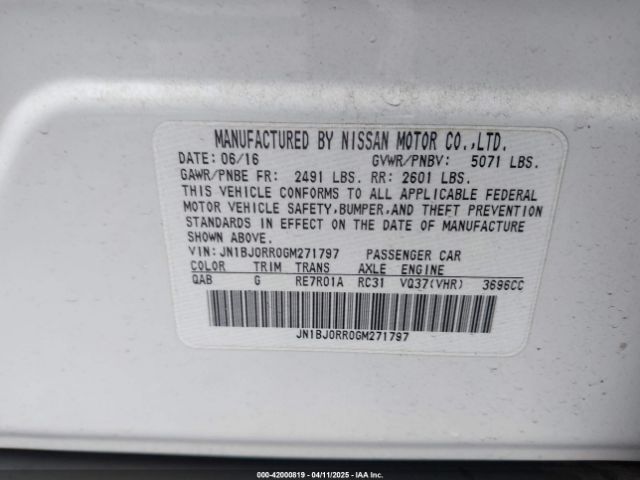 JN1BJ0RR0GM271797 Infiniti QX50