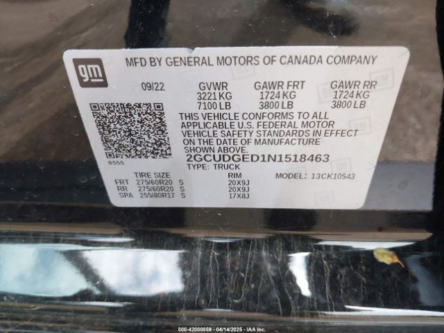 2GCUDGED1N1518463 Chevrolet Silverado 1500 4wd  Short Bed Ltz
