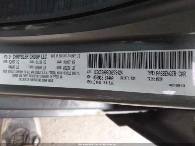 2012 CHRYSLER 200 1C3CCBAB6CN273424 Photo 8