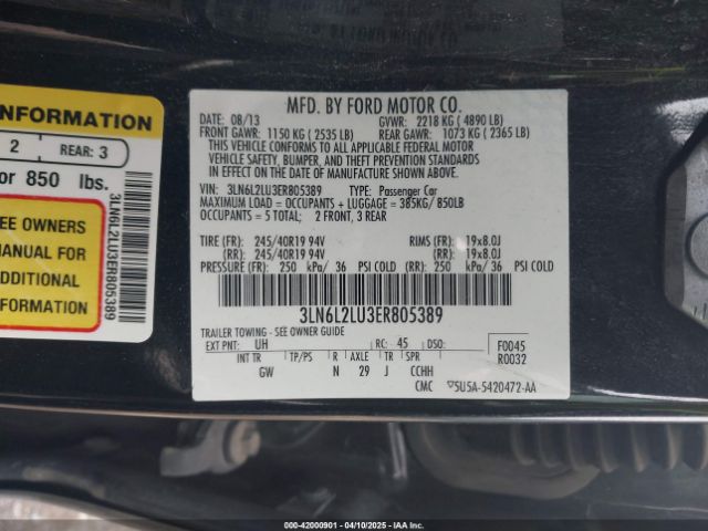 3LN6L2LU3ER805389 Lincoln MKZ HYBRID