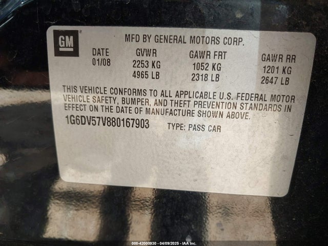 2008 CADILLAC CTS 1G6DV57V880167903 Photo 8