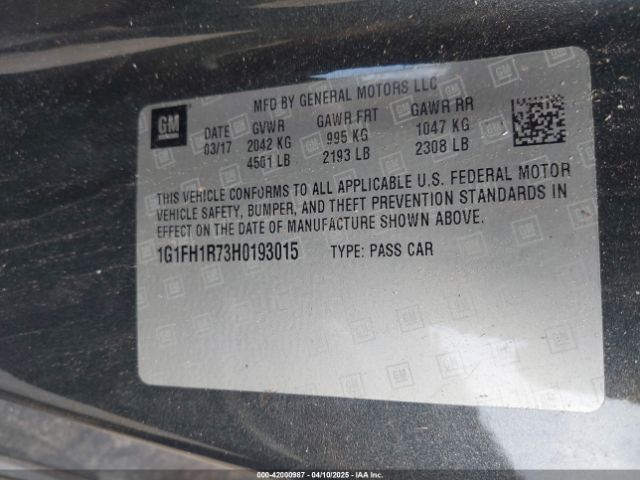 1G1FH1R73H0193015 Chevrolet CAMARO 2SS