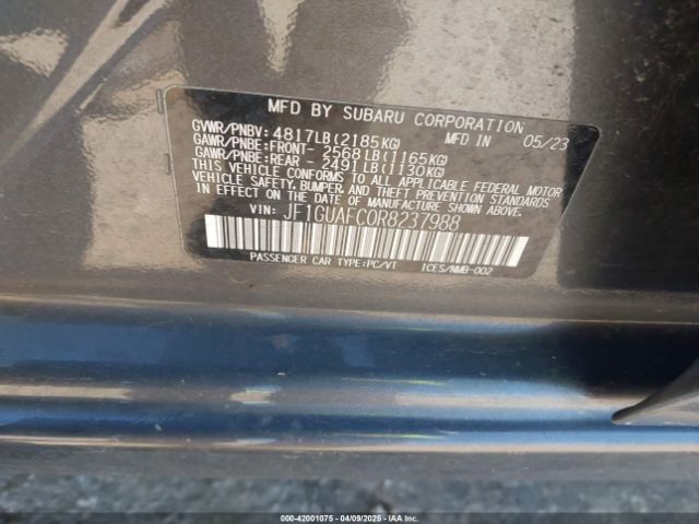 JF1GUAFC0R8237988 Subaru Impreza Sport