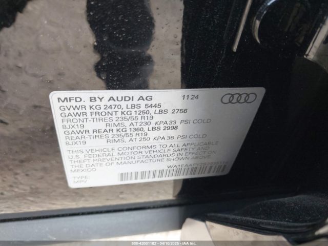 WA1EAAFY2S2035114 Audi Q5 Premium Plus 45 Tfsi S Line Quattro S Tronic