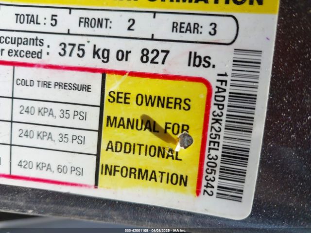 1FADP3K25EL305342 Ford FOCUS SE